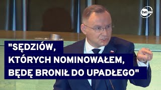 Prezydent broni neosędziów Komentarze polityków po wystąpieniu Andrzeja Dudy [upl. by Eelak]