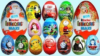 20 Surprise Eggs Kinder Surprise Maxi Mickey Mouse Cars 2 Disney Pixar Thomas amp Friends [upl. by Ennairod]