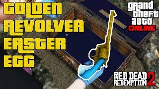 HOW TO FIND THE GOLDEN REVOLVER amp 250k REWARD  TREASURE HUNT EASTER EGG  GTA ONLINE [upl. by Nerrej]