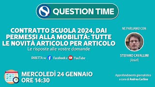 Contratto scuola 2024 dai permessi alla mobilità fino agli Ata le info utili articolo per articolo [upl. by Purdum748]