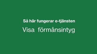 Så fungerar Försäkringskassans etjänst Visa förmånsintyg [upl. by Noskcire195]