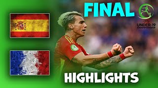 España Francia sub 19  U19 Euro football Championship  Highlights 28072024 [upl. by Areem]