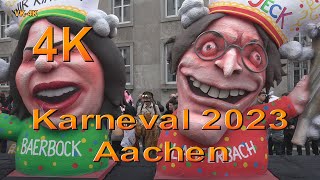 Karneval 2023 in Aachen Rosenmontagszug  Öcher Karnevalszug in Video 4k Ultra HD [upl. by Tobi]