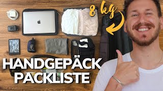 Günstig Fliegen Handgepäck packen für 1 Woche  max 8 Kilo Handgepäck Packliste [upl. by Gebelein]