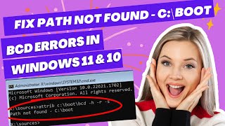 Fix Windows 1110 Path Not Found  C\boot BCD Errors Easy Solution [upl. by Gabrielson]