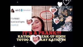 ITS A PRANK Kathniel breakup💔 hindi totoo ayon kay Kathryn 😱😯 [upl. by Alahc]