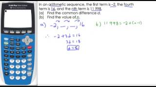 IB MAA SL Arithmetic Sequence find d and n [upl. by Esaj]