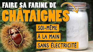 CHÂTAIGNES  Faire sa FARINE facilement et SANS ÉLECTRICITÉ Récolte tri décorticage séchage [upl. by Lucio]