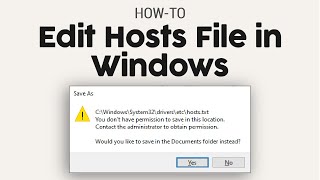 How to Edit Hosts File in Windows [upl. by Ihsoyim21]