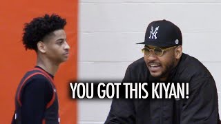 Carmelo Anthony Watches Son Kiyan Anthony Go At John Mobley Jr Wasatch Academy Basketball [upl. by Hahnke]