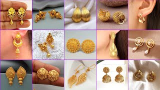 Gold Earrings Designs New Model 2024  Earrings Designs  Tops Earrings Design  Earrings [upl. by Yenterb125]