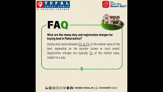 📌What are the stamp duty and registration charges for buying land❓yepalsmarthomes credai pune [upl. by Stern]