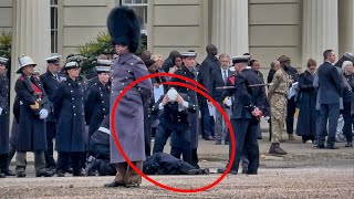 Unfortunate Moment Royal Naval Personnel Collapses During Cenotaph Rehearsal [upl. by Aronal]