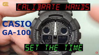 Calibrate the hands and set the time on Casio GA100 GShock [upl. by Dill]