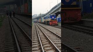 Container Loaded Fate Train Bangladesh railway reelsvideo dieselengine Locomaster freighttrain [upl. by Yentterb]