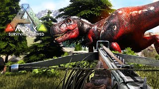 ARK Survival Evolved  ALPHA TREX ATTACK ARK Ragnarok Gameplay [upl. by Yentuoc]