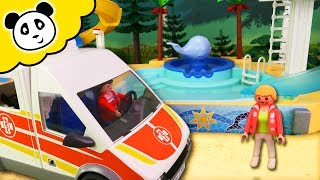 BOB DER BADEMEISTER  Playmobil Krankenwagen Notruf im Schwimmbad Playmobil Film [upl. by Teirrah905]