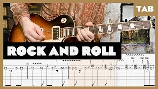 Led Zeppelin  Rock and Roll  Guitar Tab  Lesson  Cover  Tutorial [upl. by Halli]