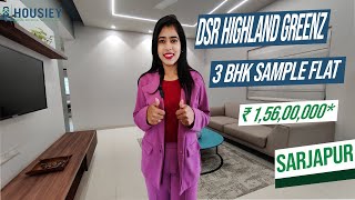 Dsr Highland Greenz Model Flat  3 BHK Sample Flat Tour  Dsr Sarjapur Project [upl. by Enyahc]