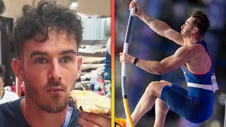 French Pole Vaulter JOKES About His Package Going Viral [upl. by Pepillo]