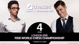 CarlsenCaruana Game 4  2018 FIDE World Chess Championship [upl. by Nyrb]