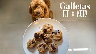 RECETA FIT Y KETO FRIENDLY GALLETAS CON NUECES PROTEINA Y CHOCOLATE [upl. by Rednaxela]