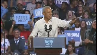 Barack Obama Raps to ‘Lose Yourself’ After Being Introduced by Eminem at Harris Rally [upl. by Ygief]