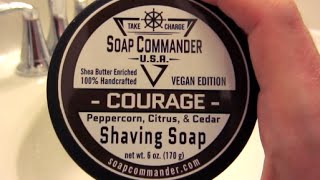 Soap Commander Shaving Soap  Lather Review [upl. by Fanechka100]