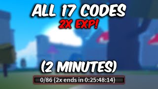 All 17 2x  DOUBLE EXP  Codes In 2 Minutes Blox Fruits [upl. by Alliuqet638]