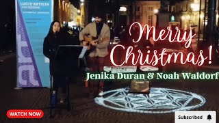 Busking With Christmas Songs  Jenika Duran amp Noah Waldorf [upl. by Mou]