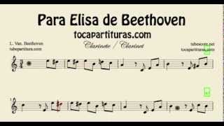 Para Elisa de Beethoven Partitura de Clarinete Fácil Principiantes [upl. by Kyne]