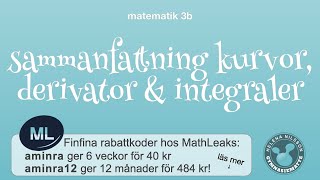 3b sammanfattning 3 kurvor derivator och integraler [upl. by Hahseram]