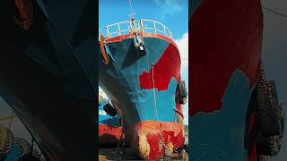 The process of restoration painting the ships side [upl. by Anitnemelc]