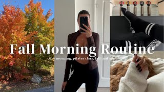 7am Cozy Fall Morning Routine  pilates daily habits fall nails amp updated skincaremakeup routine [upl. by Mcspadden]