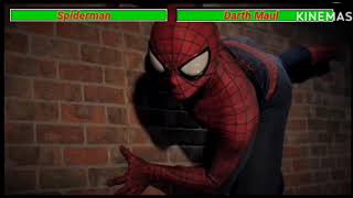 Spiderman Vs Darth Maul batinthesun WITH HEALTHBARS [upl. by Rita]