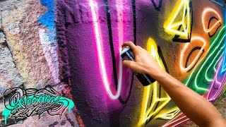 Neon Style Graffiti Letters with All Colors [upl. by Crooks643]