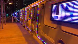 2019 CTA Allstate Holiday Train Enters ClarkLake Green Line To Englewood [upl. by Aisiram]