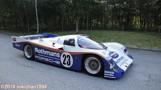 Porsche 962C on the public roads  twin turbo engine startup amp exhaust sound  Asama Motor Festival [upl. by Hafeenah]