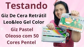 Giz de Cera Retratil e Giz Pastel Oleoso com 50 cores Pentel [upl. by Dolph]