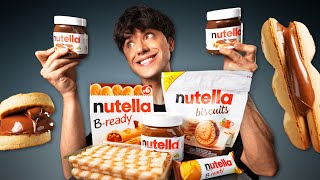 ASMR Nutella Chocolate Rolls Nutella Cookies Nutella B Ready Nutella Jar  Mukbang Eating Sounds [upl. by Henryetta]