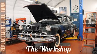 Installing the replacement fuel tank  1950 Pontiac Chieftain Silver Streak  ep236 [upl. by Moberg]