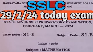 maths sslc preparatory exam 2024 key answers 29224 keyans today exam ಎಸ್ಸೆಸ್ಸೆಲ್ಸಿ 10th exam [upl. by Erusaert]