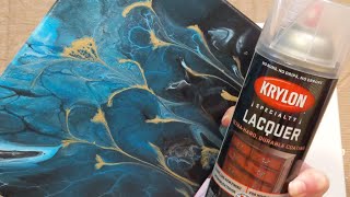 Testing Krylon Lacquer Spray to Seal Acrylic Pour Paintings [upl. by Hen433]