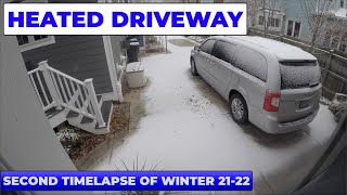 Second Heated Driveway Snowmelt Time Lapse of Winter 2122  Episode 74 11302021 [upl. by Nyrhtakyram]