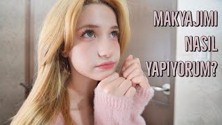 MAKYAJIMI NASIL YAPIYORUM  Cute dolly all pink makeup tutorial🥰 [upl. by Akienahs]