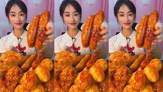 Braised chicken eggs boiled and hotdog are the easiest food recipes with tastiest fast food [upl. by Ahsaeyt]