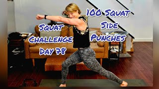 Squat Challenge Day 78 PowerPacked Squat Side Punch [upl. by Saunder890]