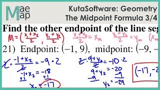 KutaSoftware Geometry The Midpoint Formula Part 3 [upl. by Aelanej]