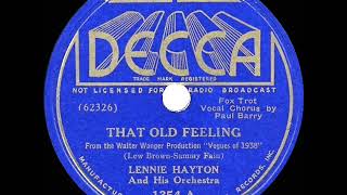 1937 OSCARNOMINATED SONG That Old Feeling  Lennie Hayton Paul Barry vocal [upl. by Erich]