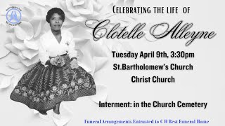 Live Stream of funeral Service for Clotelle Alleyne [upl. by Ahsiekin]